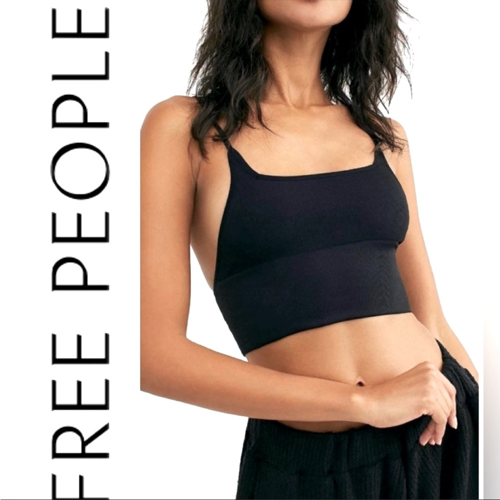 COPY - NWT Free People Andi Square Neck Seamless Black Tank Bra M/L